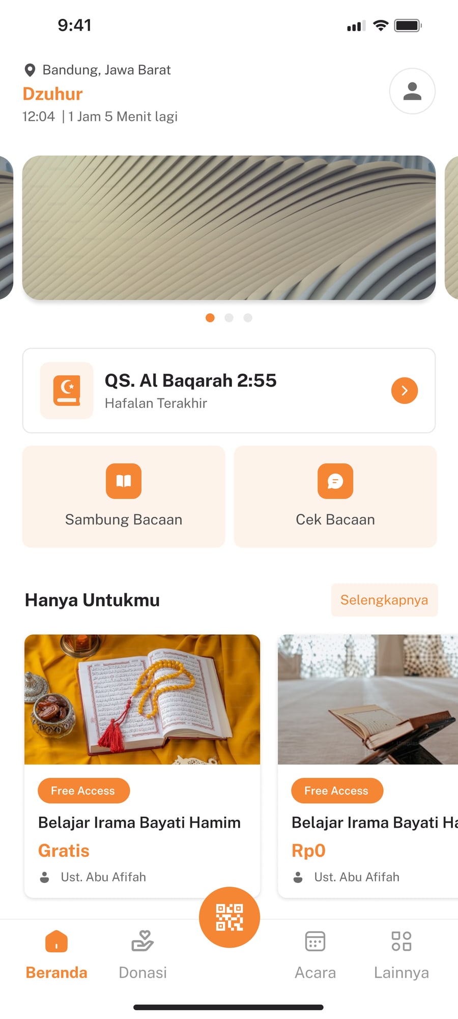 Beranda setelah login dengan informasi dan akses utama.