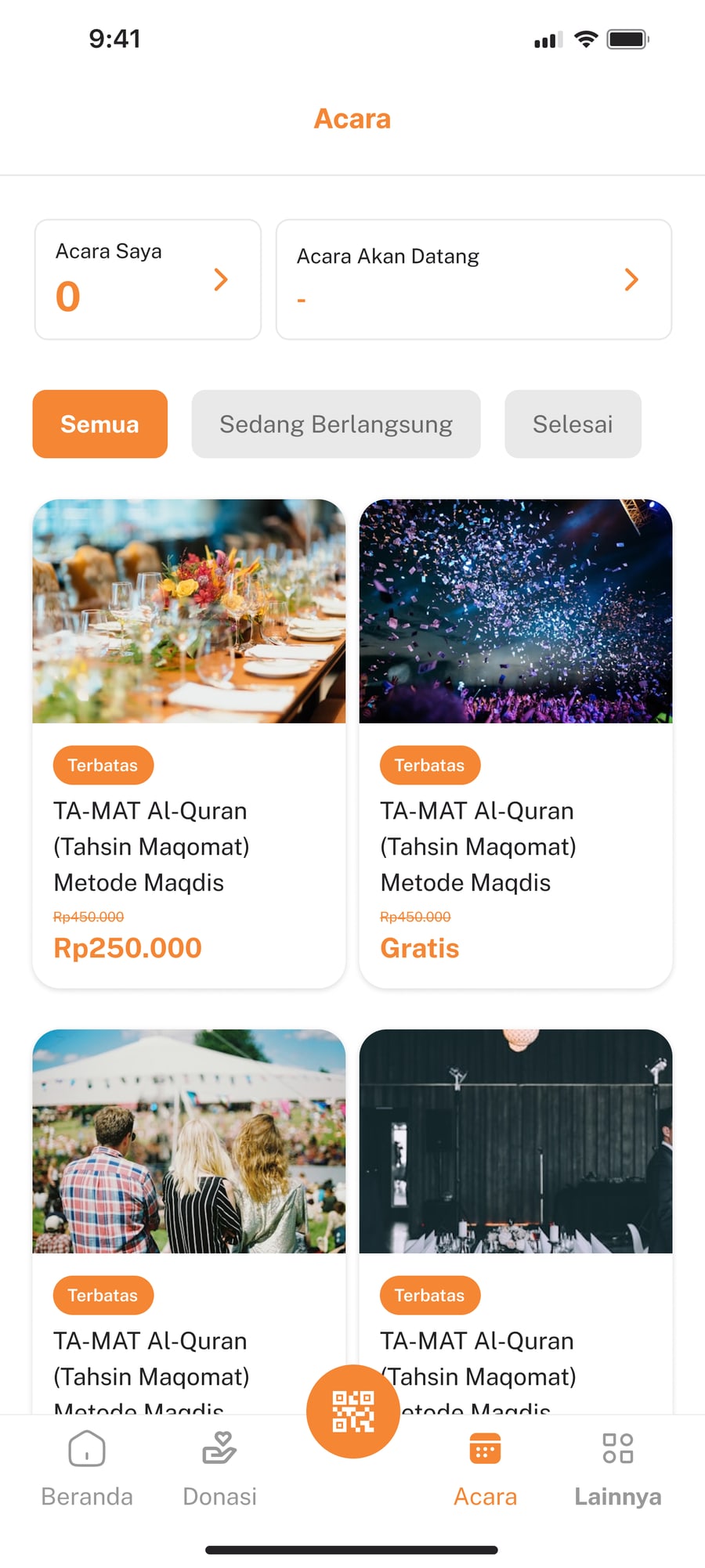 Detail kursus dengan struktur materi dan informasi program.